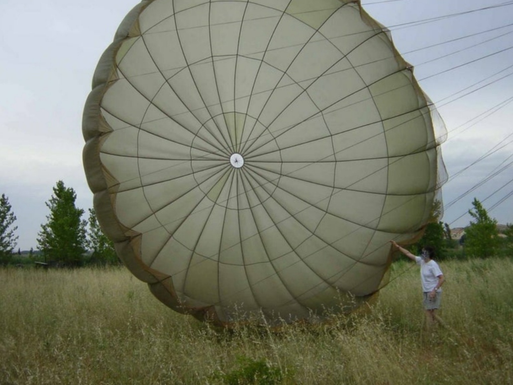 paracaidas militar avion verde 24rad 24cuerd o853 (75eu) 1u